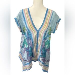 Chelsa & violet Colorful V-Neck Women's Top